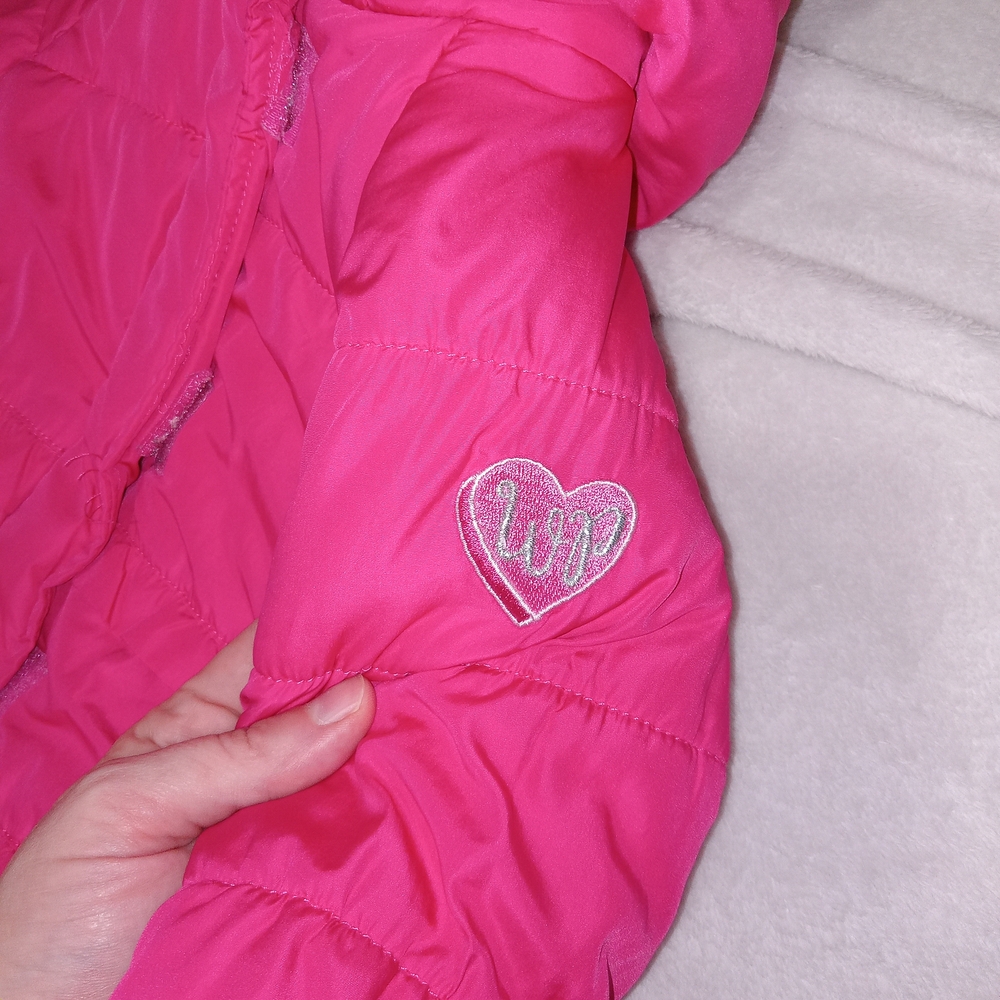 Weatherproof Baby Girls Winter Puffer Coat with Sherpa Trim 18M Ruffle Trim Cute - Picture 4 of 7